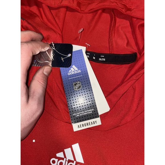 NWT Adidas Detroit Red Wings Mens Long Sleeve Training Top Sweatshirt Size M - Picture 5 of 8